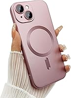 Vista 11 de Funda magnética para iPhone 15 para mujer, diseño de brillo metálico suave mate con protector de lente de cámara, compatible con Magsafe para iPhone