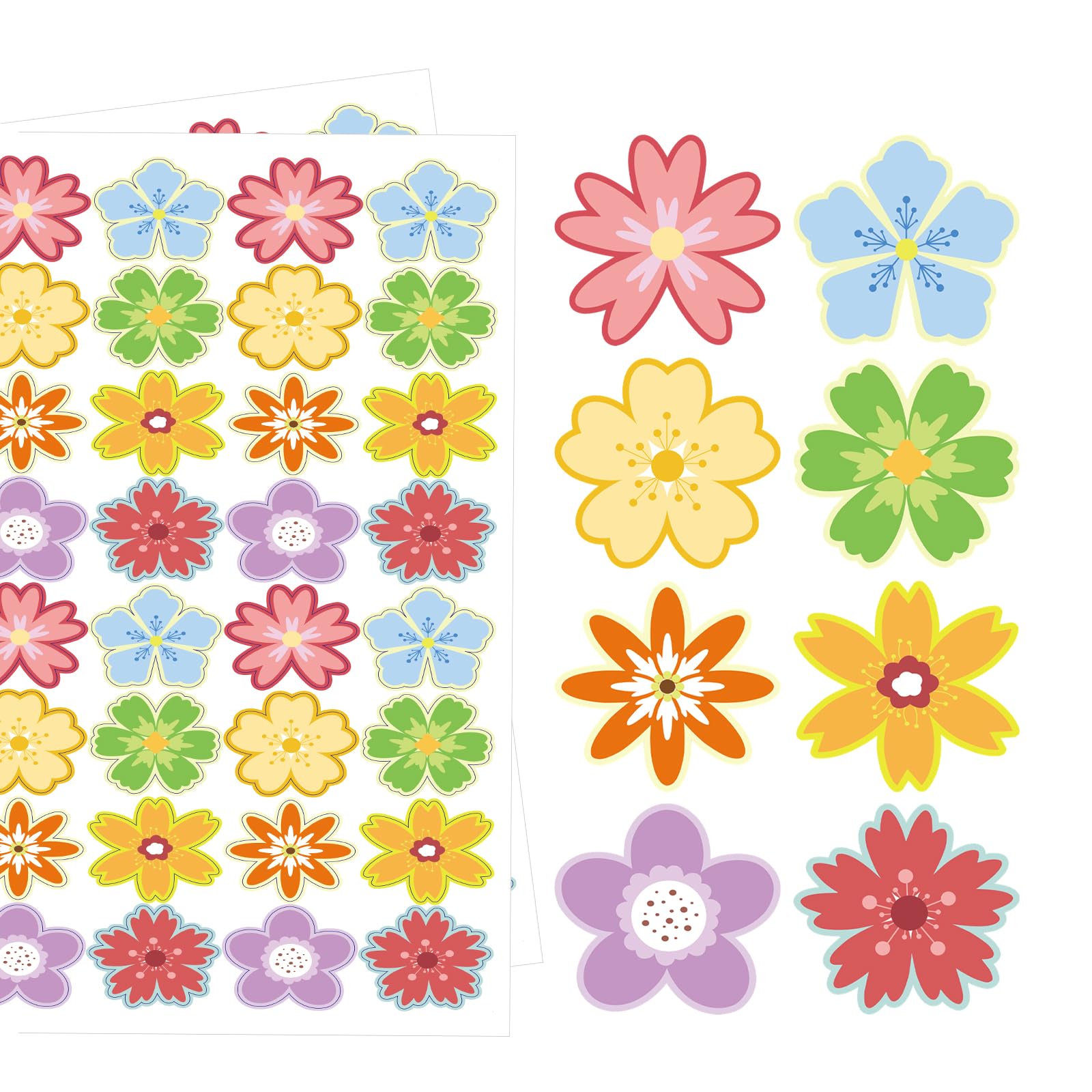 Small Spring Sticker Snapklik.com : 600PCS Flower Stickers, 8 Styles Spring Flower Sticker ...
