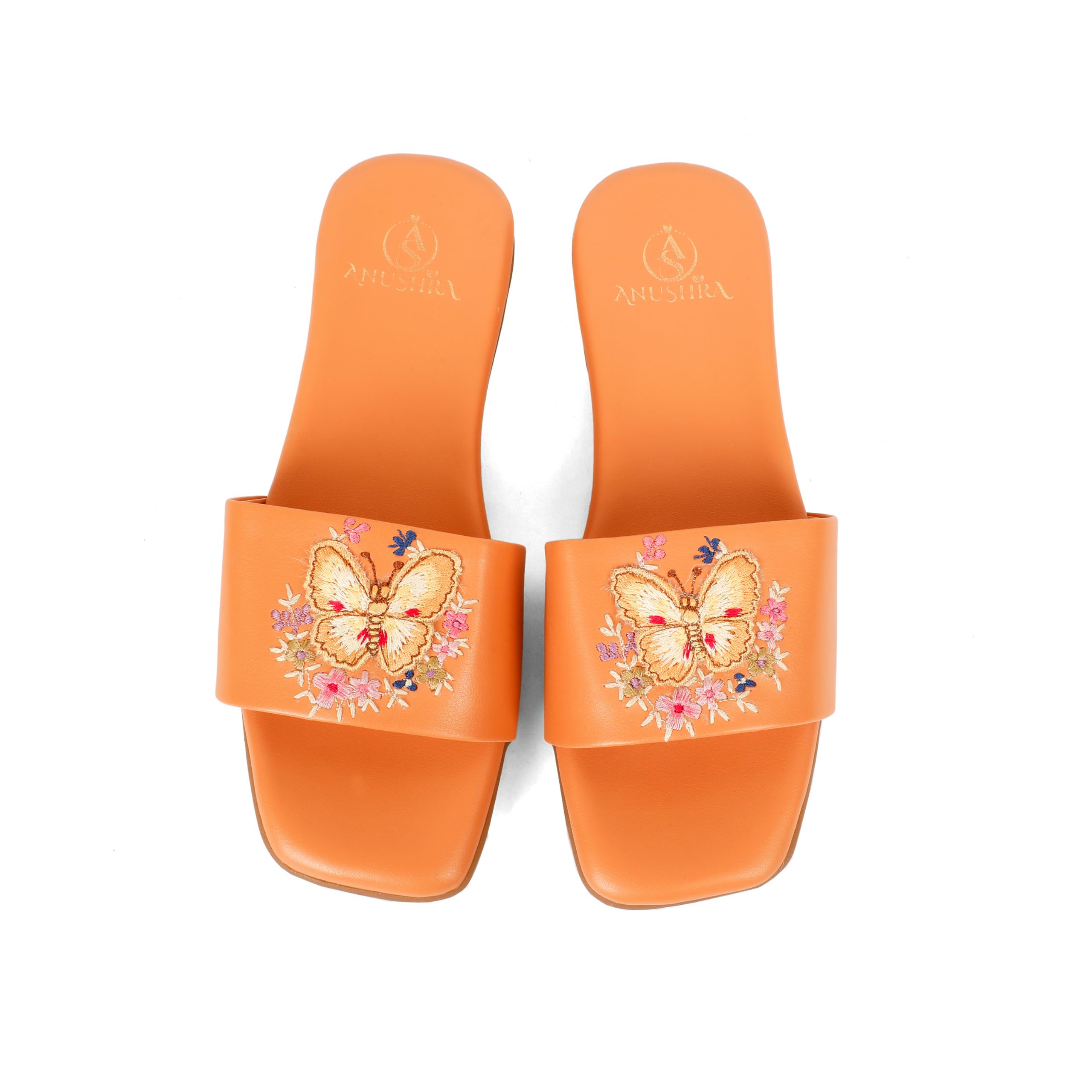 by Shraddha Singh Butterfly Embroidered Flats for Women | Cushioned Slip-On Sandals | Elegant Ethnic & Casual Wear Footwear | Comfortable Daily Wear Flats-image-11