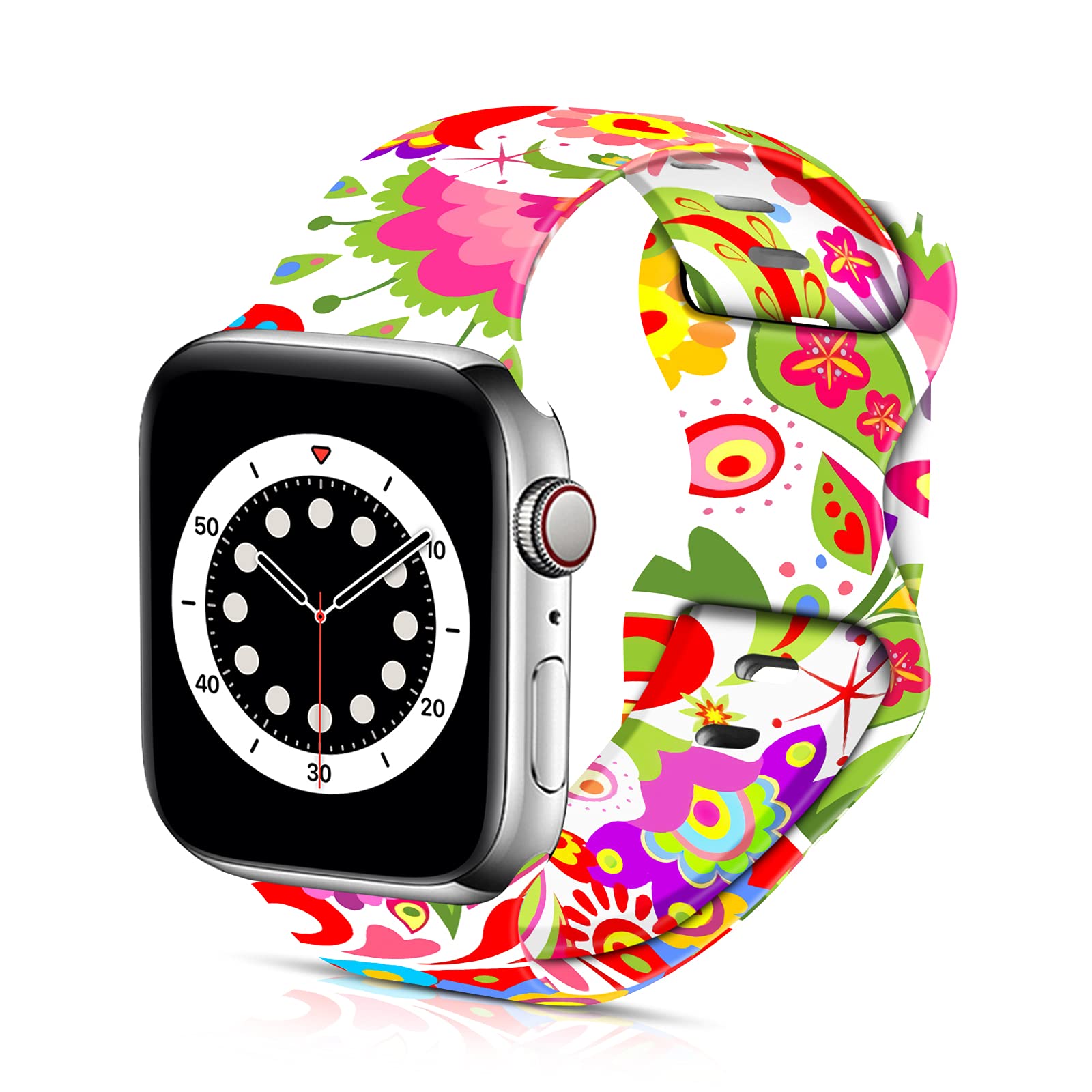 Soft Silicone Pattern Printed Bands Compatible with Apple Watch Band 38mm 40mm /42mm 44mm Men Women Sport Replacement Wrist Strap for iWatch Series 6