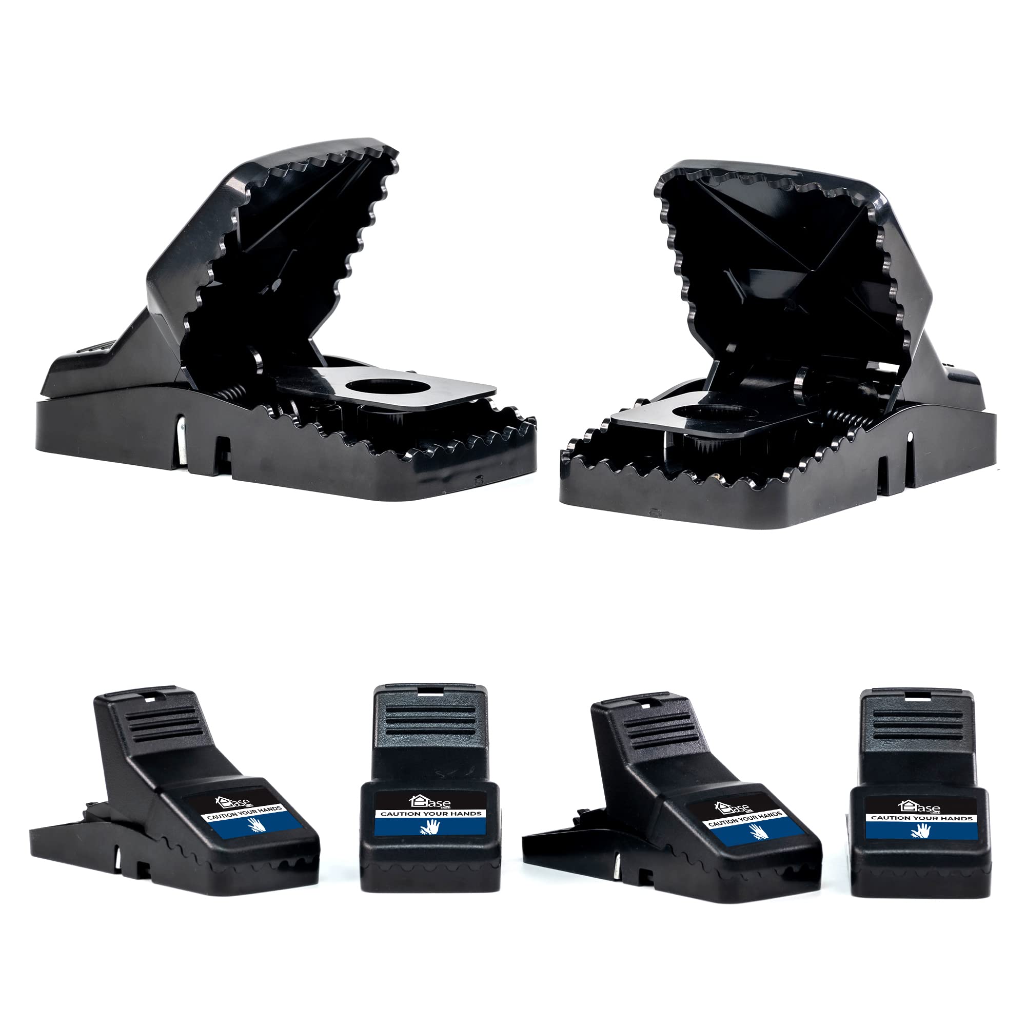 Ease Homes Extra Large Rat Trap, Reusable Heavy Duty Pack of 6 (2 Large, 4 Small) Rat Traps for Indoors and Outdoors That Work Instantly, Kills Mouse, Effective and Extremely Sensitive Rodent Catcher