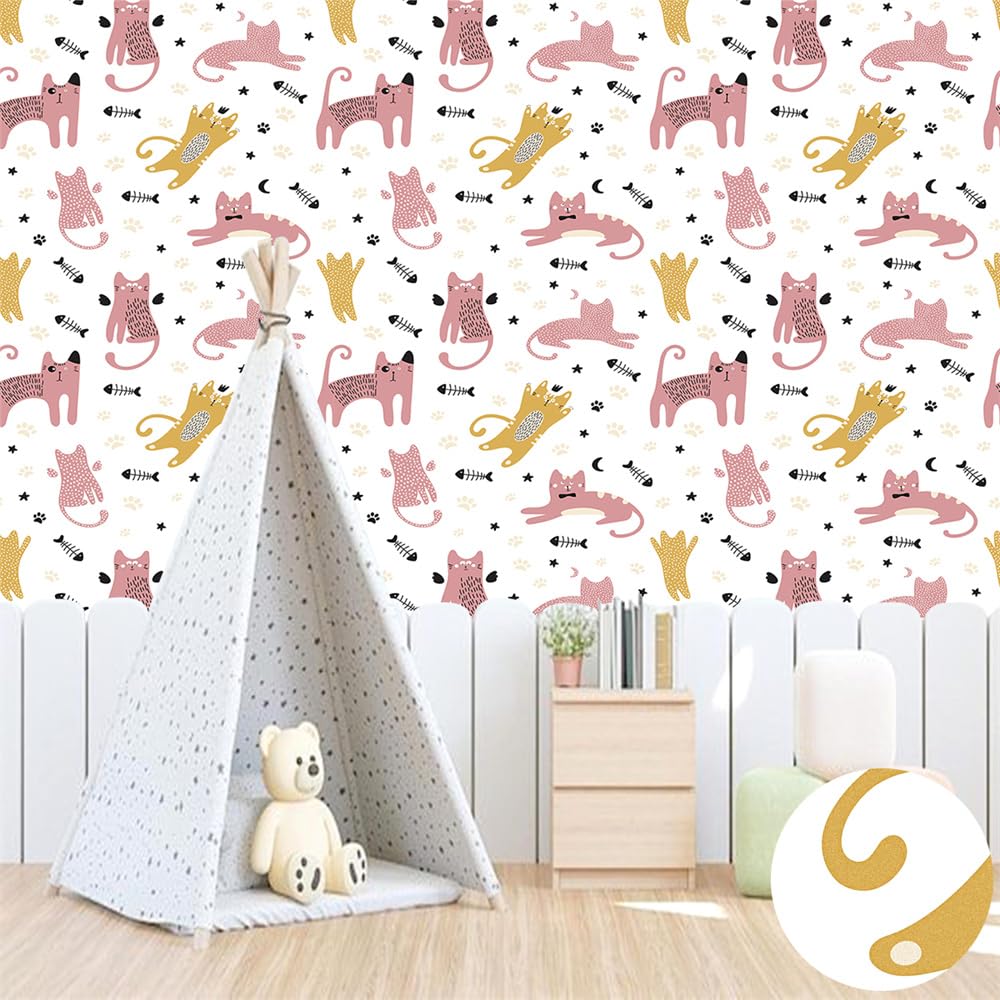 Naklejki na płytki 40 x 100 cm ze zwierzętami i kotami, samoprzylepne na ściany i podłogę, odpowiednie do kuchni i łazienki.