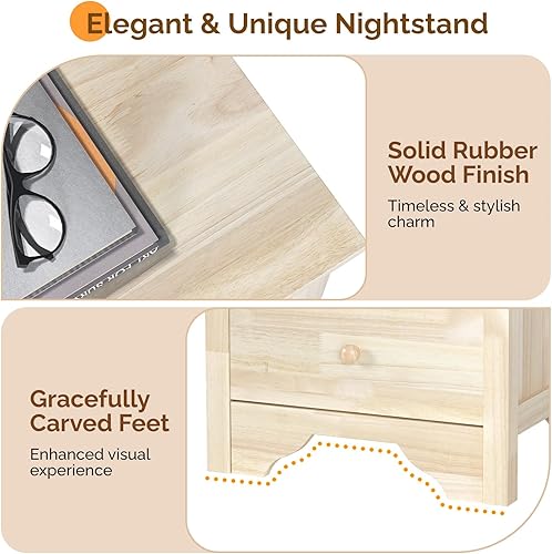 Miniatura 25 de Bonnlo Mesita de noche blanca con 3 cajones, moderna mesita de noche para dormitorio con perillas de metal, mesita de noche de madera, mesa auxiliar