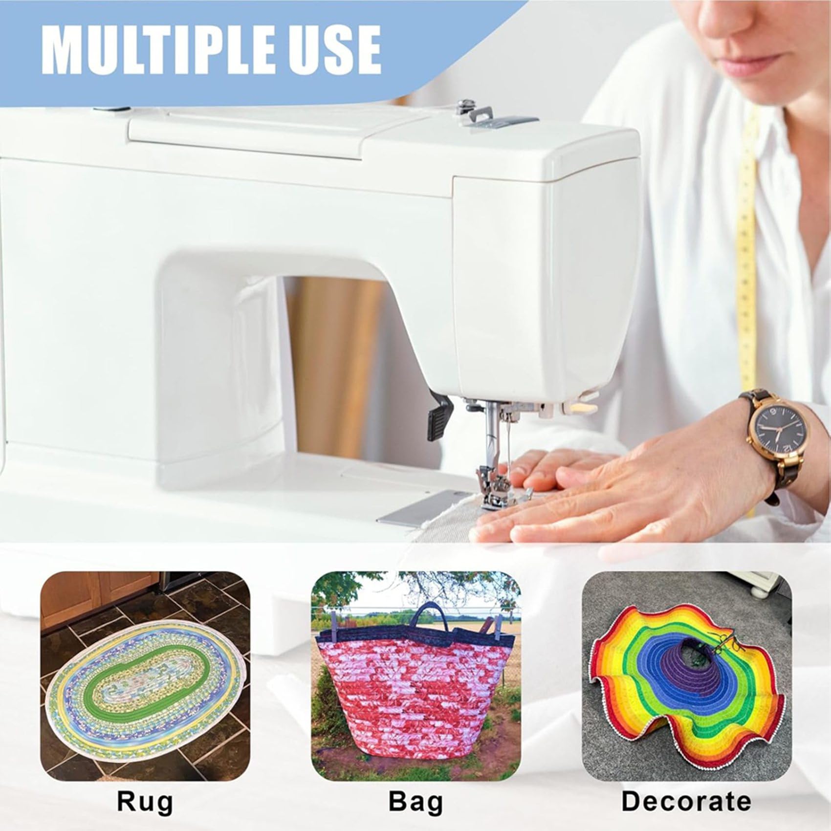 6 Rollen JellyRoll-Vliesstreifen, 2 1/4, Insgesamt 137 M, Baumwollmischgewebe auf Einer Rolle, Flexibles Quilt-Vlies für Teppiche