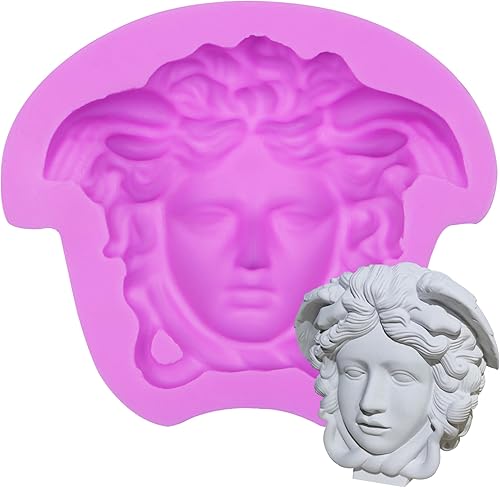 Medusa - Moldes de fondant, molde para hornear chocolate de diosa de mitología, moldes de cara de cabeza de dibujos animados para decoración de