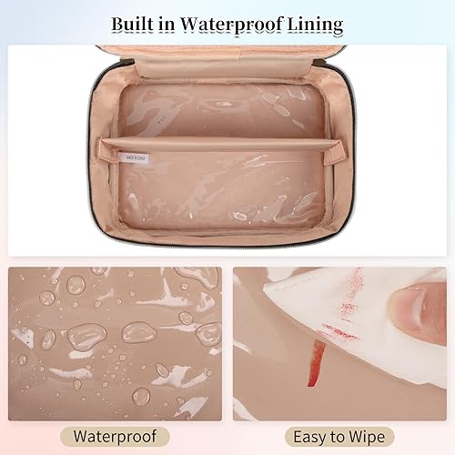 Miniatura 8 de OCHEAL Bolsa de maquillaje, bonita bolsa organizadora de maquillaje, bolsa de maquillaje potable para artículos de tocador, accesorios de cosméticos