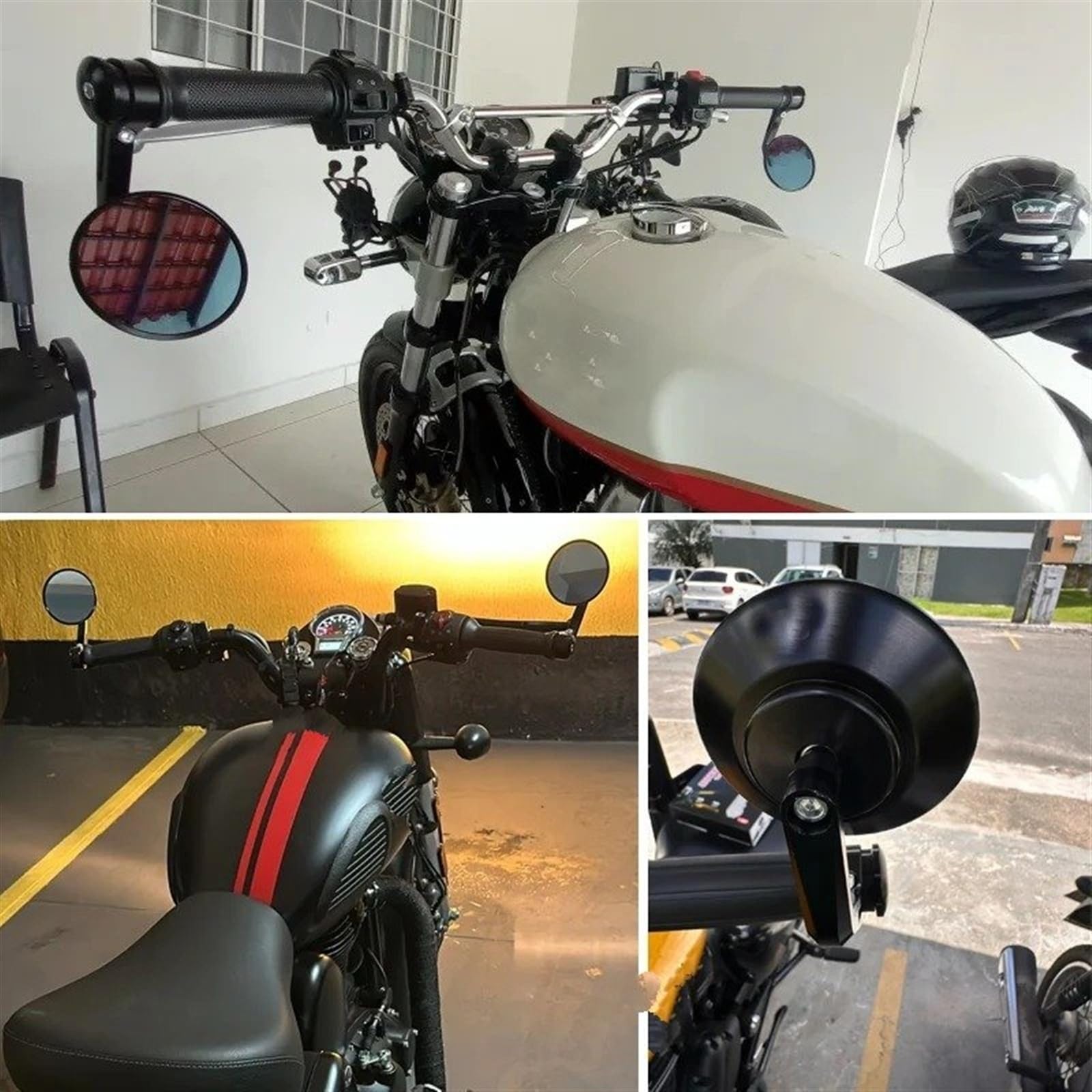 Specchietti Moto Per Royal Per Enfield Per Bullet Per Meteor Per Classic 350 500 Per Interceptor Specchietti Retrovisori CNC Per Manubrio Da Motocicletta Retrovisore Moto Specchietto Retrovisore