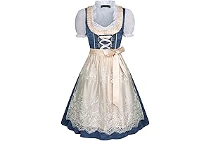 3 Pcs Bavarian Drindle Dress Women Carnival Oktoberfest Costume