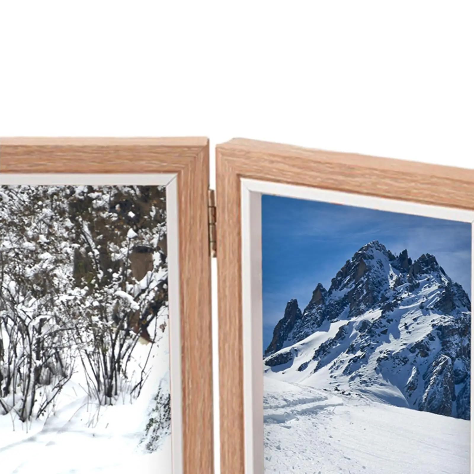 Marcos de Fotos Marco de fotos plegable de madera for collage familiar, ideal for entrada, pasillo, mesa, escritorio, decoración del hogar.(Style 4)