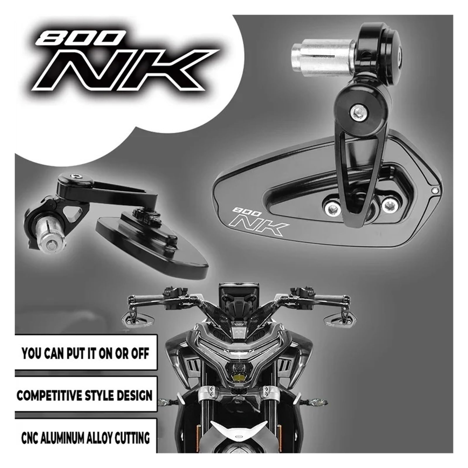 Motorrad Lenkerendenspiegel Für CFMOTO 800NK NK 800 2023 2024 Motorrad Lenker Rückspiegel Seite Spiegel Zubehör