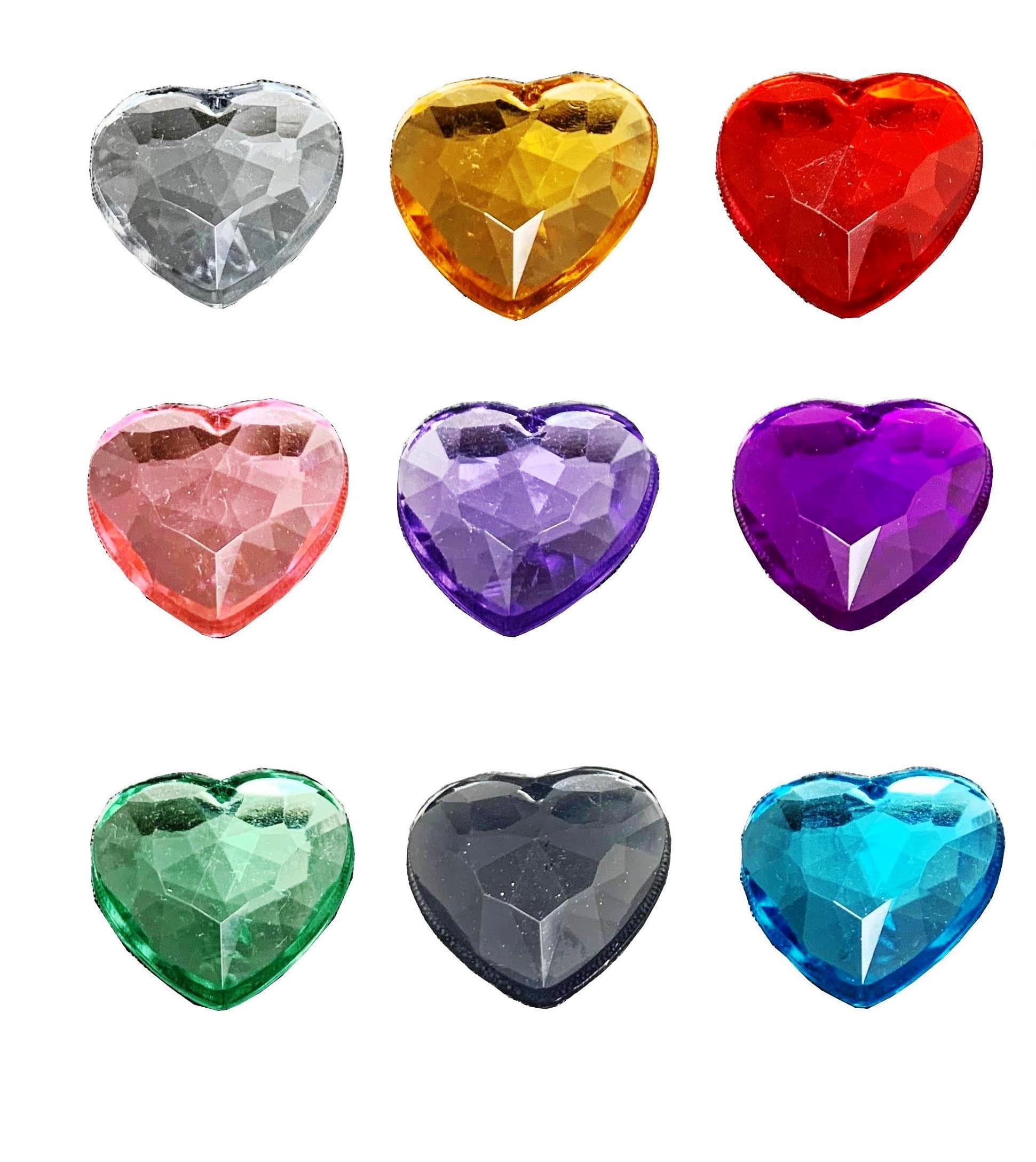 Amazon.co.jp: アクリル ハート型ストーン18㎜ 9色×各10個 90個セット