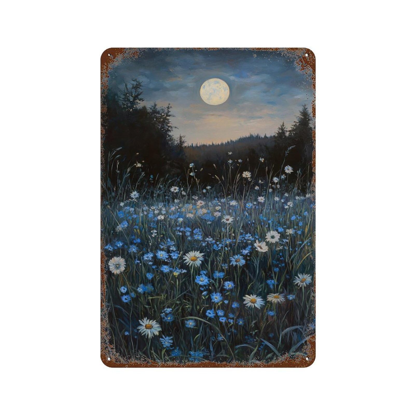 Celestial Moon Dark Academia Gothic Decor Antique Astronomy Illustration Phase Rustic Vintage Wall Decor Art Metal Tin Poster Modern Home Decor Art Home Bar Shop Decorations Vintage Sign 30x20cm