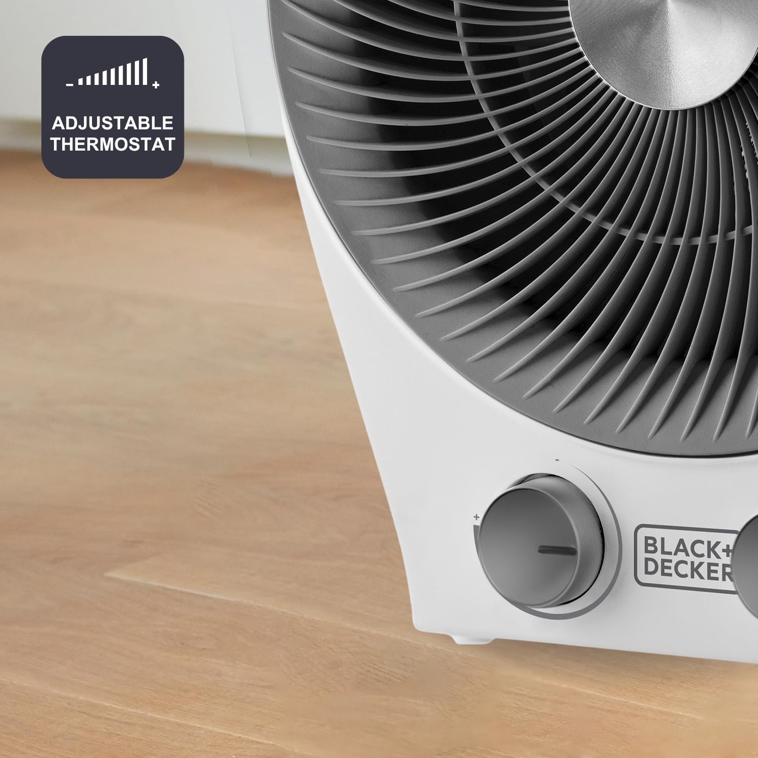 BLACK+DECKER BXFSH2000E - 2 en 1: calefactor y ventilador | Multifunción | 2 intensidades de calor | 2 velocidades de ventilación | Termostato regulable | 2000W | Seguridad antivuelco | Blanco