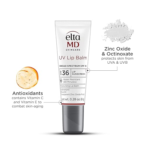 Miniatura 5 de EltaMD Protector solar de bálsamo labial UV, hidrata y protege los labios secos y agrietados, resistente al agua hasta 80 minutos, protector solar