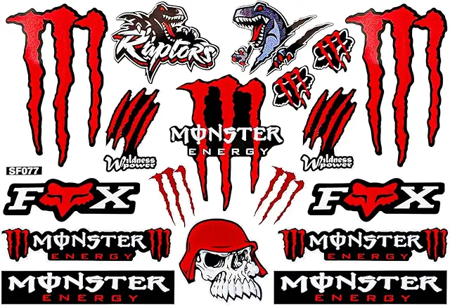 Autocollant Monster Energy Réfléchissant Rouge - Stickers Red Bull