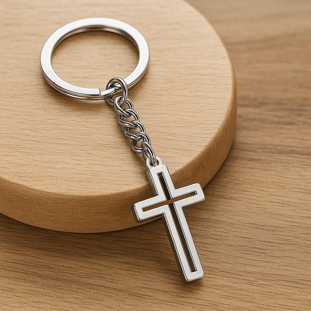 Cross Keychain,with Simple Religious Cross Pendant, Faith-Inspired Accessory for Men & Women Bag Charms,Cool Gifts for Men Boys Holidays - Image 4