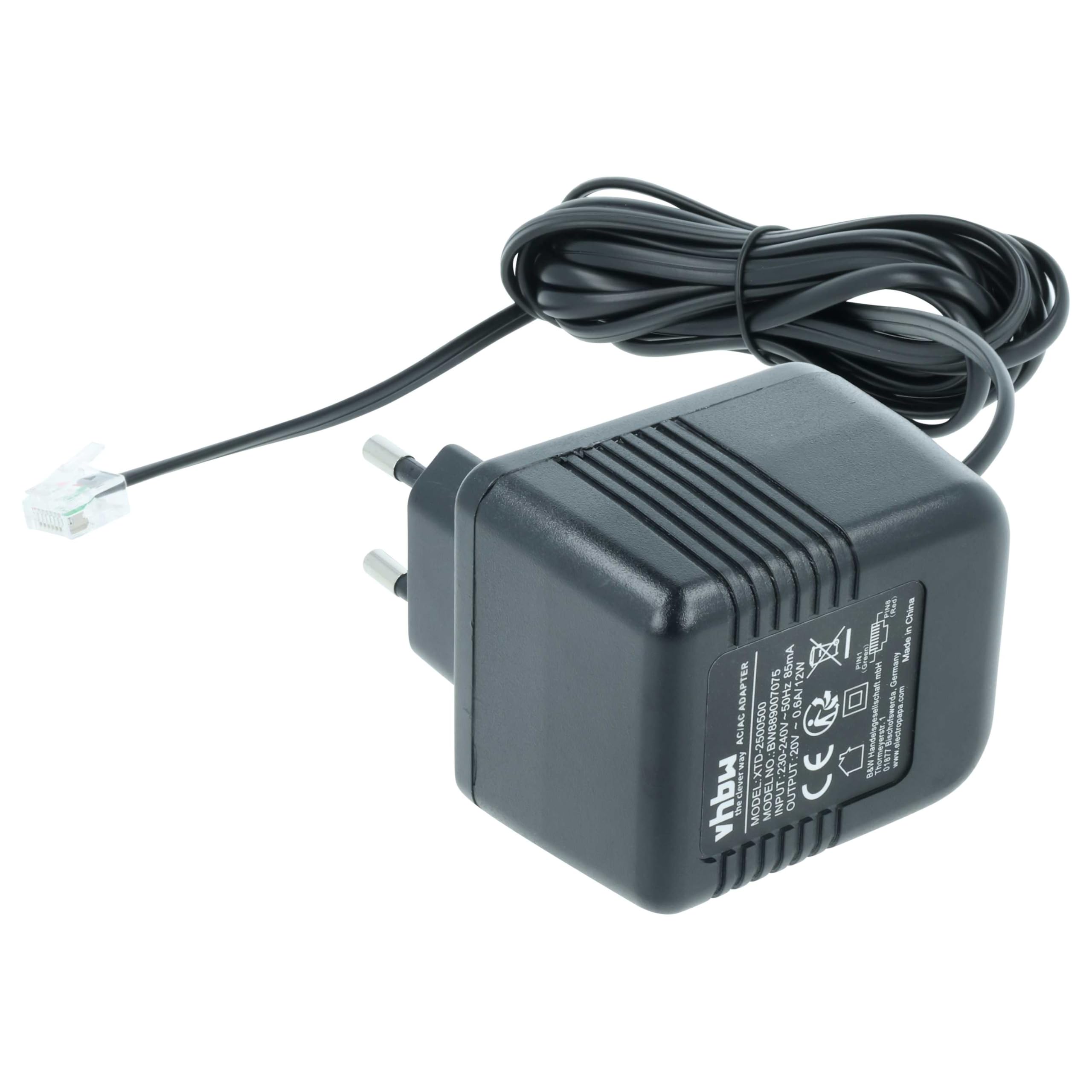 vhbw alimentatore compatibile con Aastra 6773 IP, 6775 IP telefono fisso, telefono di casa - 300 cm