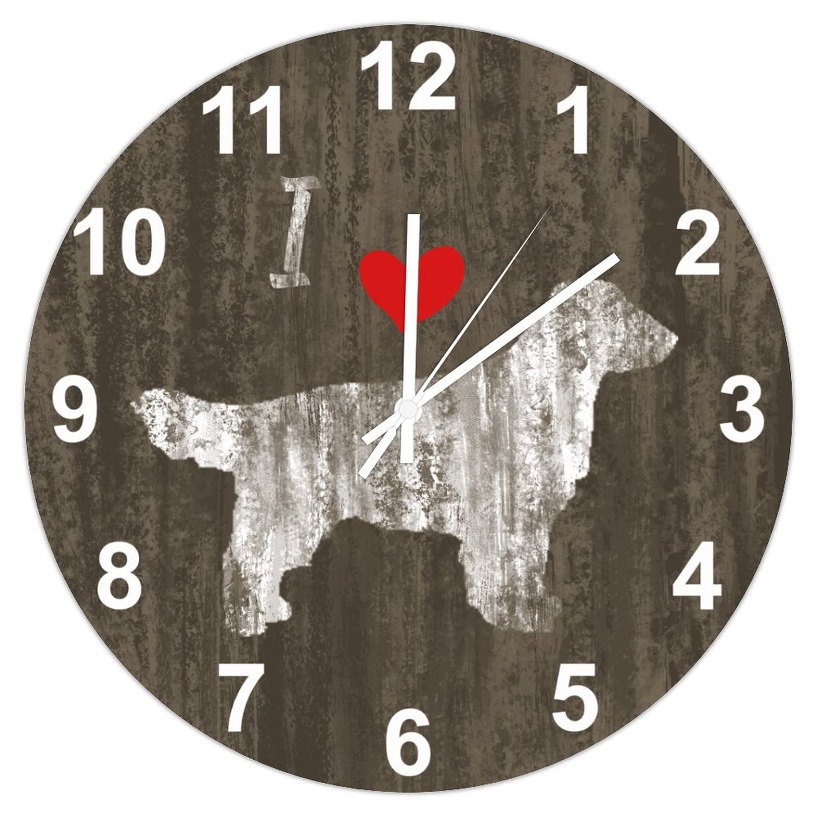 Horloge murale chien Field Spaniel pour salon et salle à manger