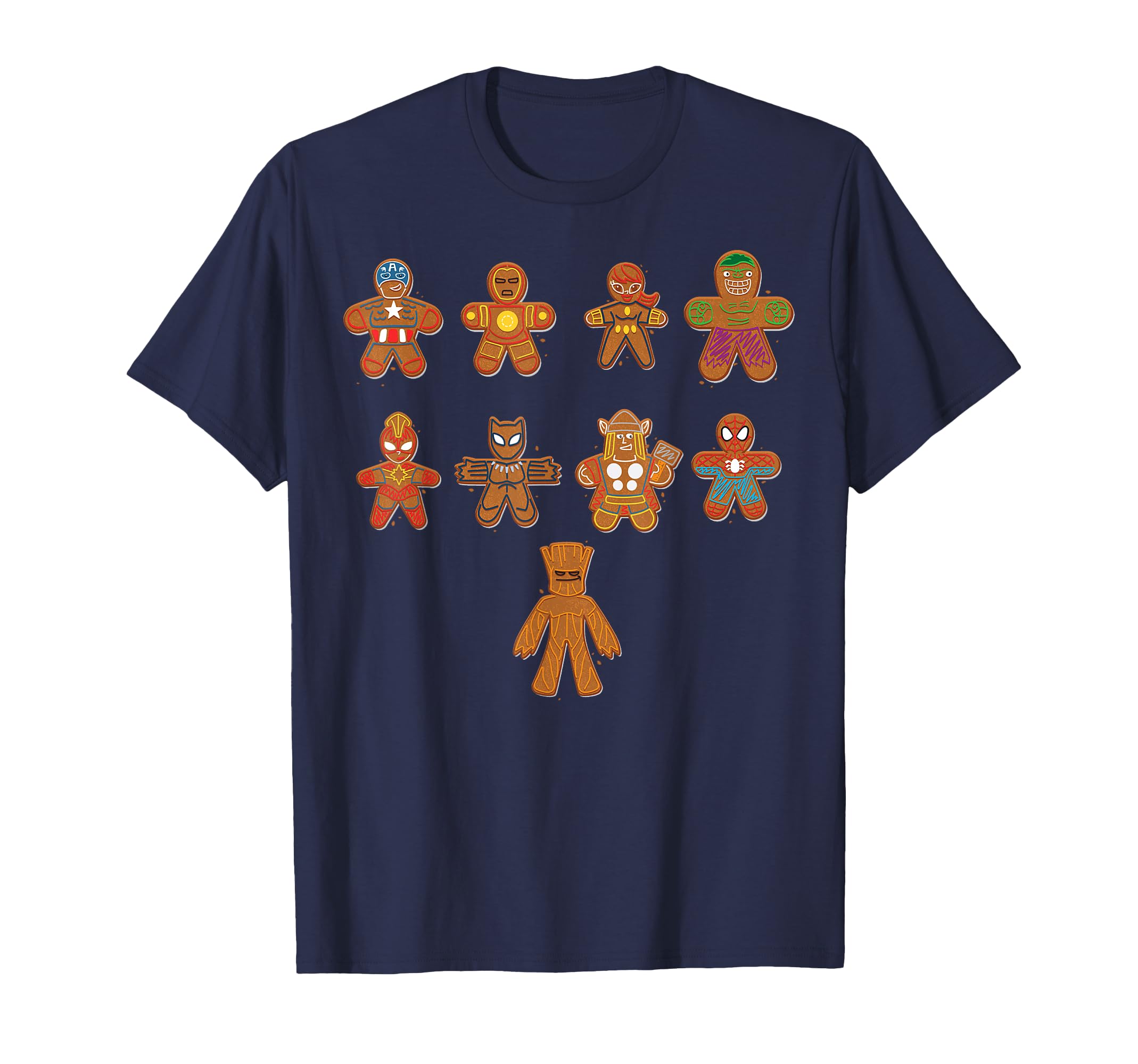T-shirt Avengers Gingerbread Marvel en coton doux anti-irritation style de Noël