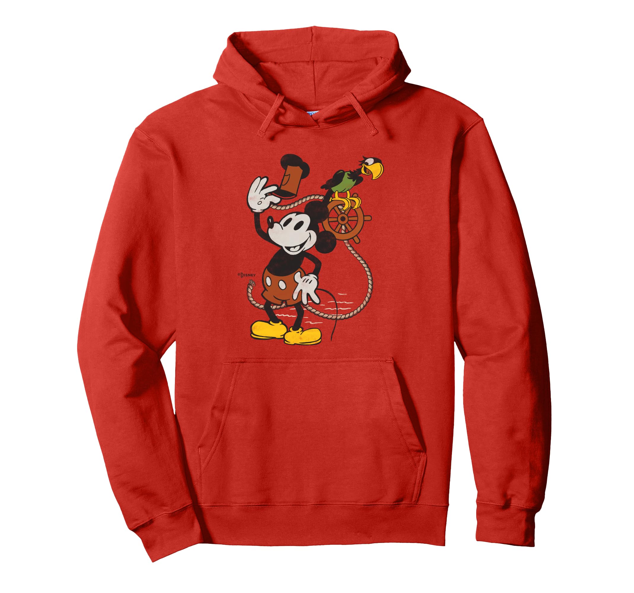 Amazon.com: Disney 100 Mickey Mouse Steamboat Willie and Parrot D100  Pullover Hoodie : Clothing, Shoes \u0026 Jewelry