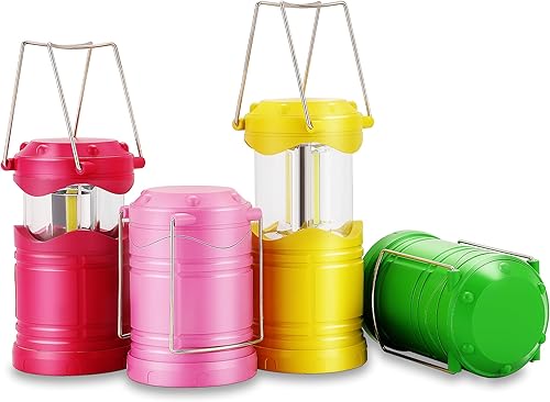 Miniatura 20 de Lichamp Linterna LED para campamento, paquete de 4 linternas alimentadas por batería para cortes de energía, luz colgante plegable portátil esencial