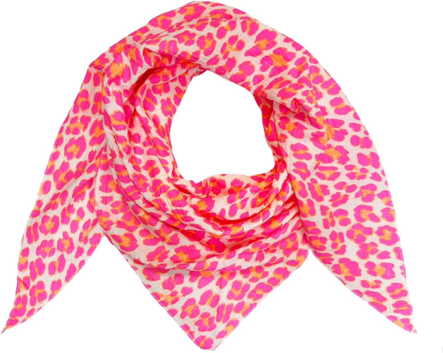 Luipaard Driehoekige Sjaal van 100% Katoen Lente Unisex Uni Fashion Stola Doek Overgangsperiode Italy Zomer Gebreide Sjaal Leo, Kaki, 200 x 90 cm