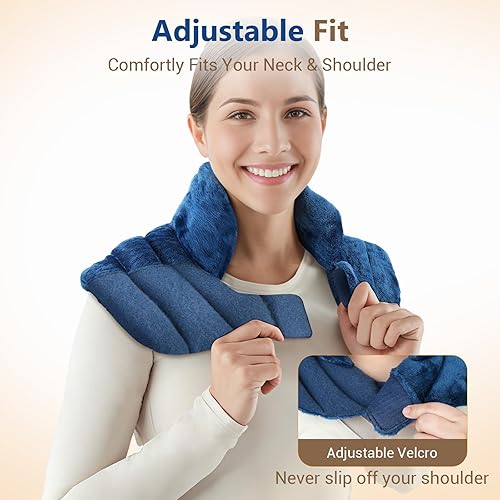 Miniatura 3 de Comfytemp Almohadilla térmica para microondas para cuello y hombros, calentador de cuello para aliviar el dolor, cervical, 2.82 libras, ajustable,