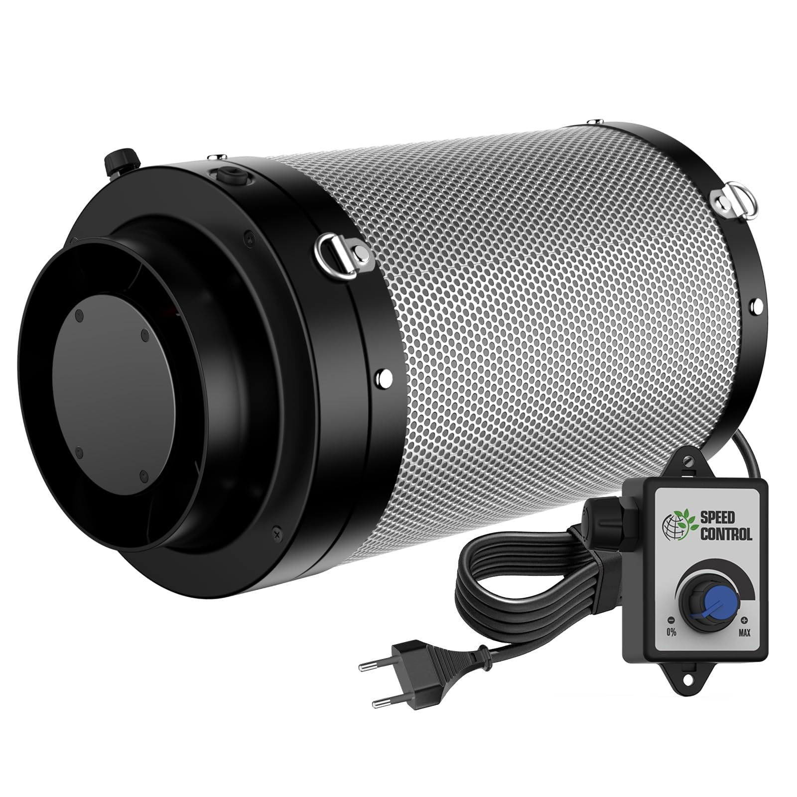 FanGoFast Lüftungsset 150mm Rohrventilator Komplettset Einheit, 684m³/h Inline Abluftventilator mit EC Motor, Aktivkohlenfilter – Inline Rohrventilator Einheitsset für Growzelt, Gewächshaus