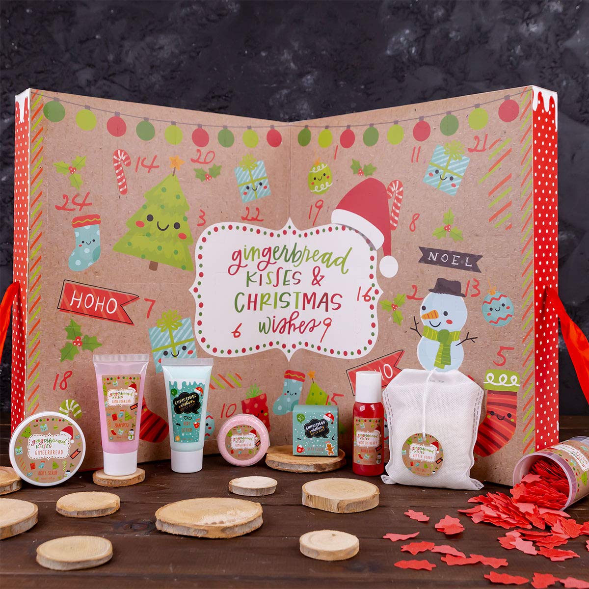Accentra Xxl Beauty Adventskalender Gingerbread- Weihnachtskalender Für Frauen Und Kinder Im Witzigen Lebkuchen-Mann Design Mit Kosmetik Inhalt: Body Lotion, Badekugeln, Seife, Badesalz Uvw