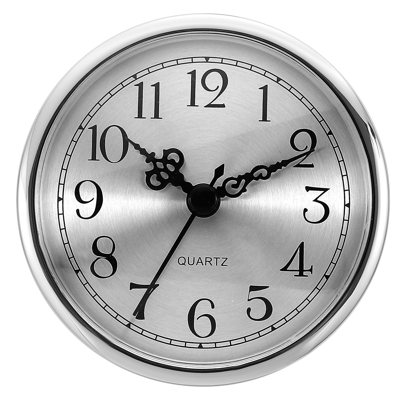 PATIKIL 3.5" 90mm Quartz Clock Insert, Round Quartz Movement Miniature Clock Mini Arabic Numeral Clock Fit 78mm/3.1" Diameter Hole for Replacement