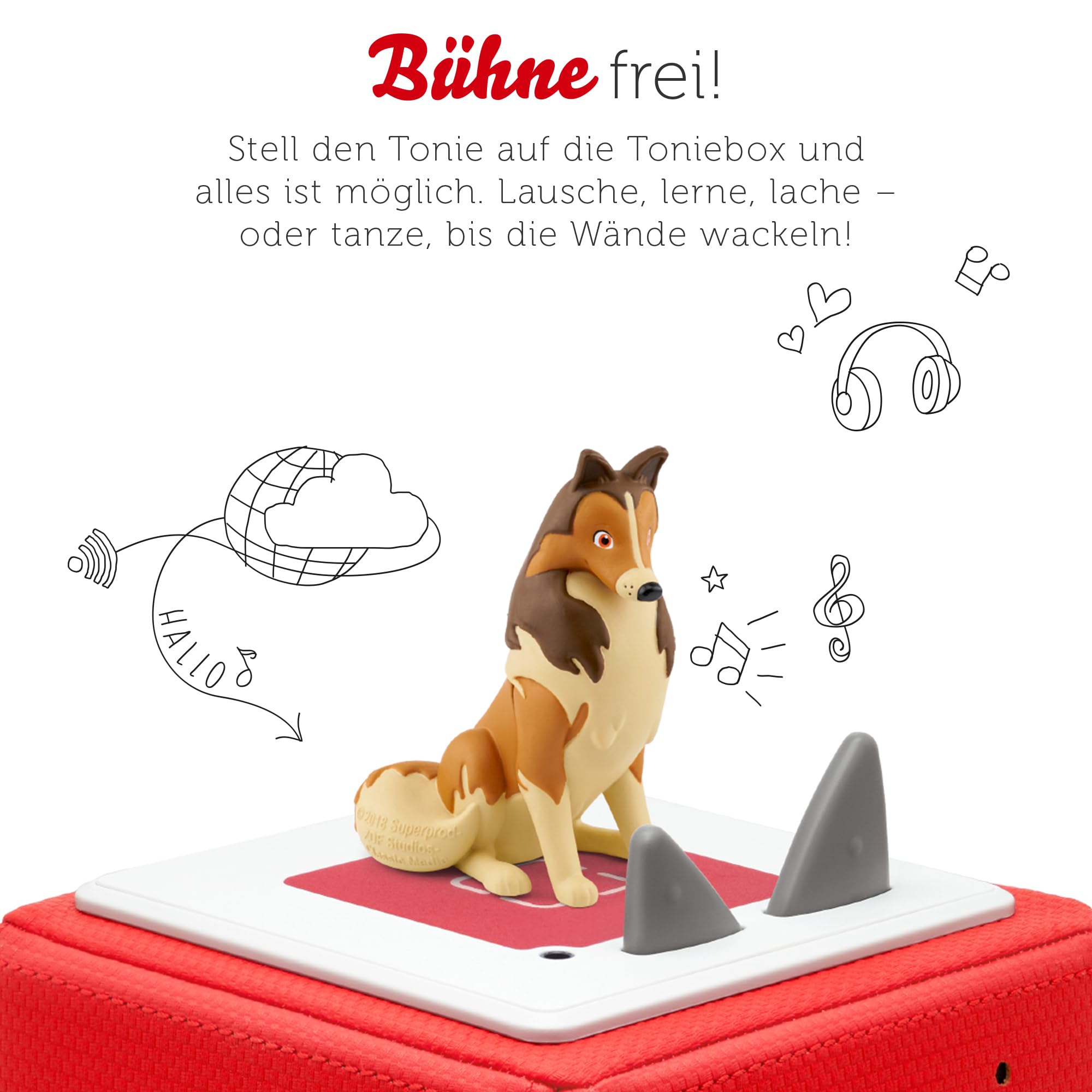 tonies Ascolto per Toniebox, Lassie Amici per la vita, Gioco di ascolto per bambini dai 4 anni in su, tempo di gioco circa 50 minuti