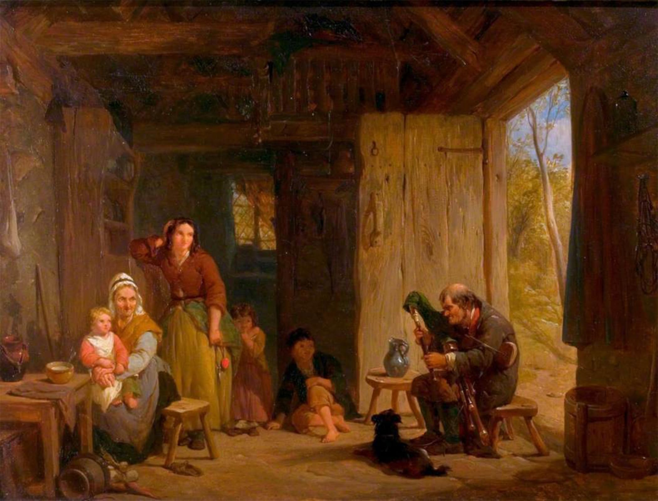 SERENDIPITP Vintage Picture Print on Canvas Wall Art Poster the Irish Piper by Frederick Goodall Artwork Print Poster for Wall Decor 60x90cm
