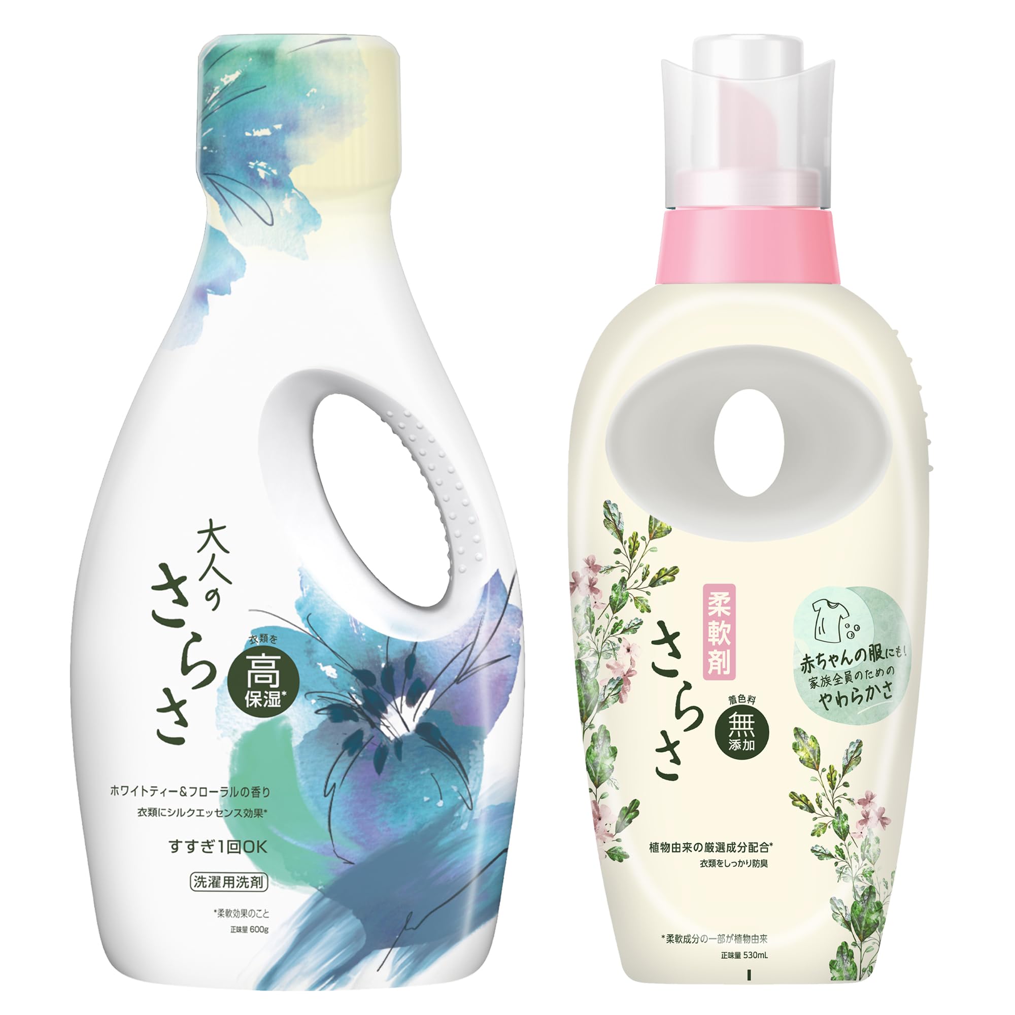 ミランダ　さらさ 液体洗剤 1680ml 7個セット Amazon | 大人のさらさ 液体 無添加【洗剤+柔軟剤 本体セット】洗濯