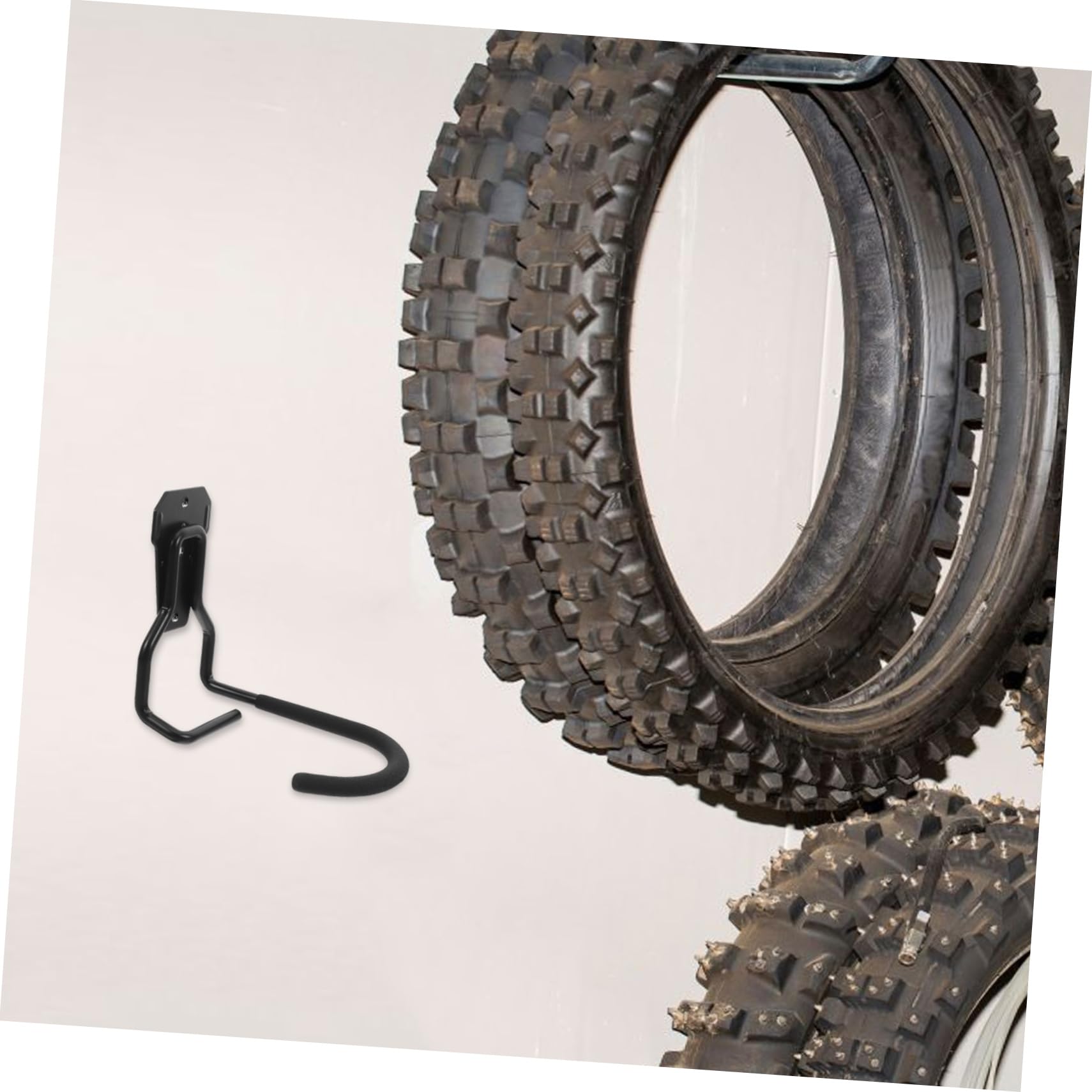 SEWACC 4 Piezas Soporte de Pared para Herramientas y Bicicletas Ganchos Resistentes para Garaje Organizador de Almacenamiento Multifuncional para Equipos de Jardín y Bicicletas