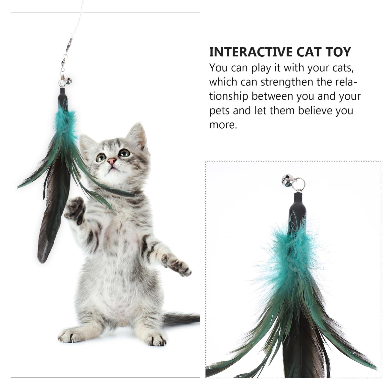 FRCOLOR 24stücke Teiliges Katzenspielzeug-Set Mit Interaktivem Spielstab Und Federn Für Katzen Und Kätzchen Fördert Bewegung Und Spieltrieb Sorgt Für Freude Und Gesundheit