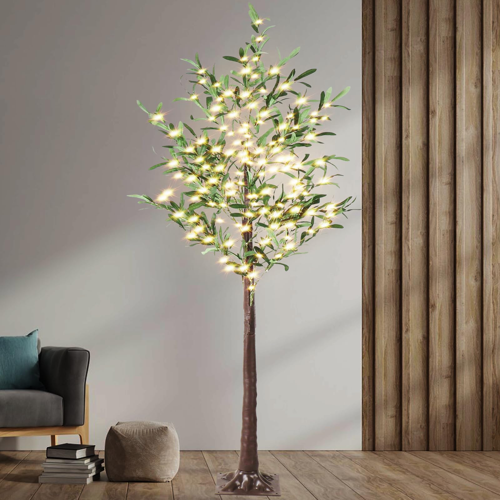 Amazon.com: Lituplife Lighted Olive Tree 6FT Tall Fakeplant Tree with ...