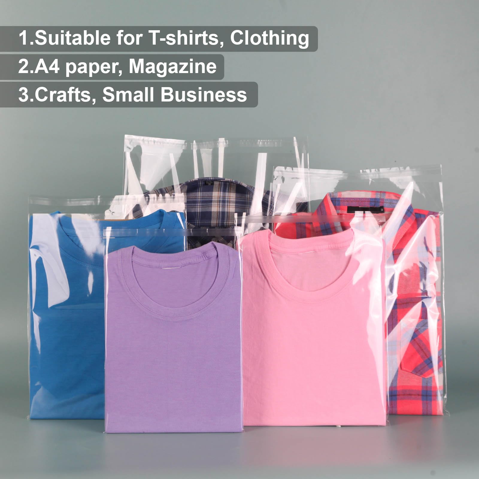 MORIDA Bolsas de celofán transparente autoadhesivas de 12 x 16 pulgadas, 50 bolsas de galletas, bolsas de caramelos, bolsas de golosinas resellables, bolsas de plástico autosellables para regalos,
