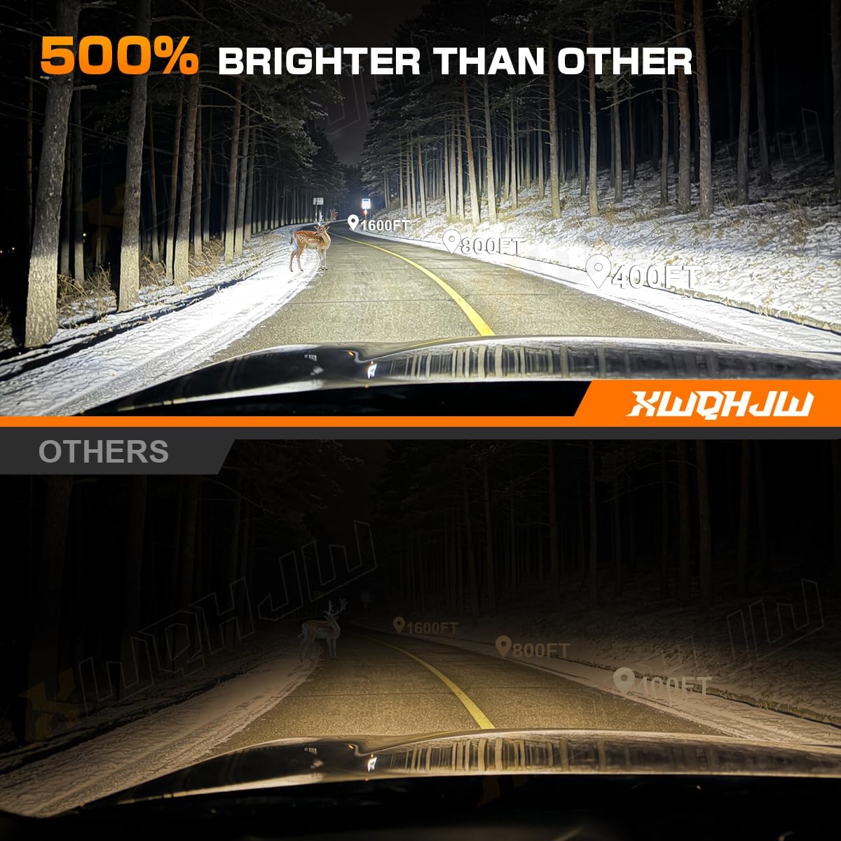 Lights for Nissan Frontier Bulbs Fog Lights 2005 2006 2007 2008 2009 2010 2011 2012 2013 2014 2015 2016 2017 2018 2019, IP68 Waterproof, for Off Road Use Only, Pack of 4