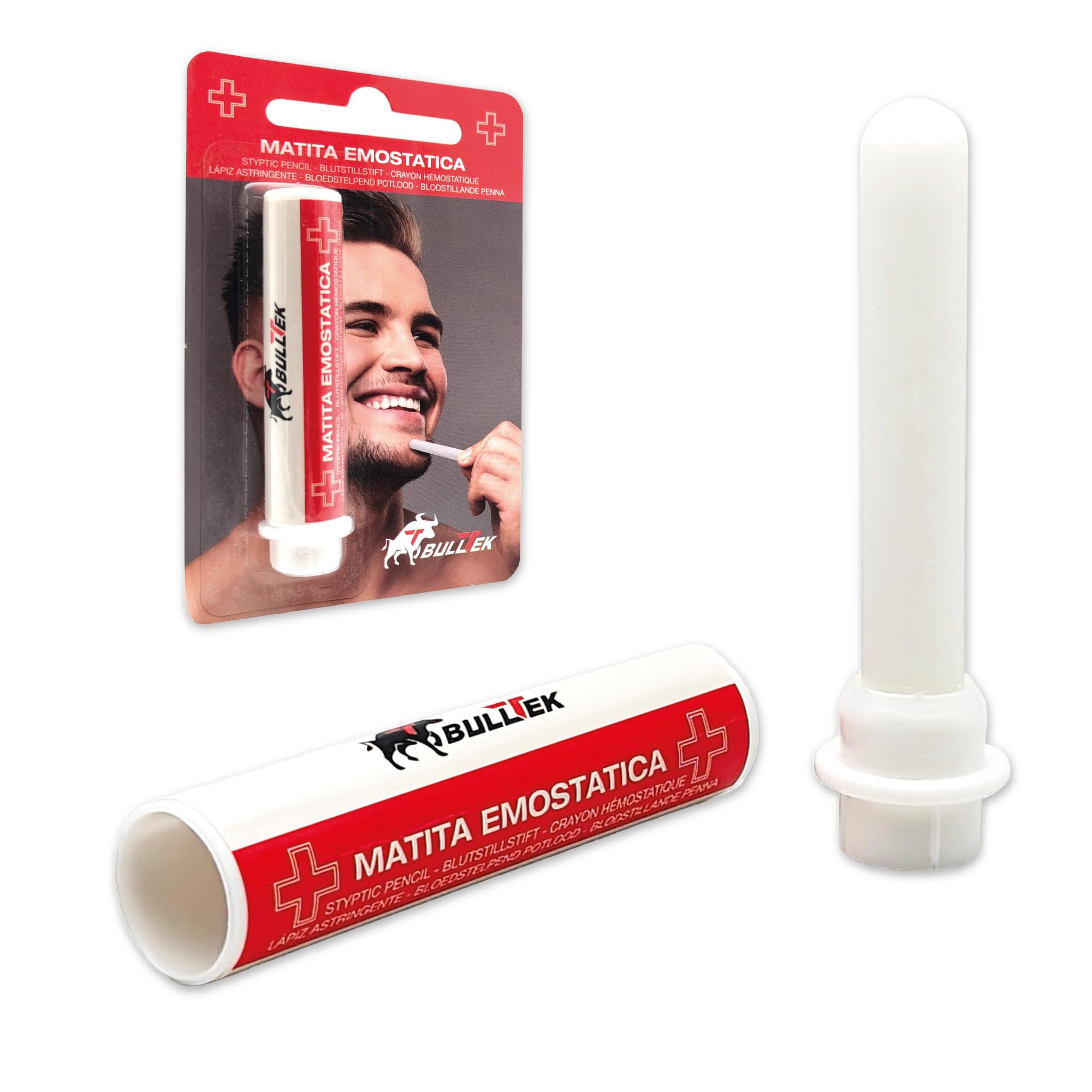 Lápiz hemostático Stick cicatrizante, tope de sangre para heridas Post-Afeitado Barba, Astringente con práctico contenedor de viaje
