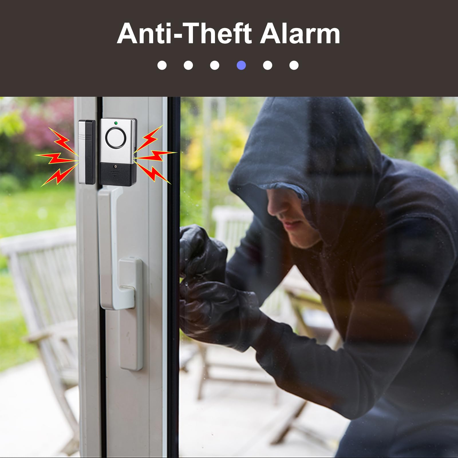 Sensor de alarma de apertura de puerta y ventana de 120 dB, paquete de 7 unidades para niños, seguridad de pacientes con demencia, alarma magnética para puerta de piscina para seguridad de niños