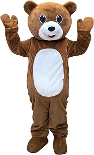 [MASCOTSHOWS MASCOTS MAKE LIFE BEAUTIFUL] 茶色の熊 着ぐるみ 大人用 リアル コスチューム クマのきぐるみ シンプルな大きなくまの全身着ぐるみ 男女兼用 フリーサイズ リアルな衣装 パーティー 店頭 街頭 バザー イベント 学園祭向け