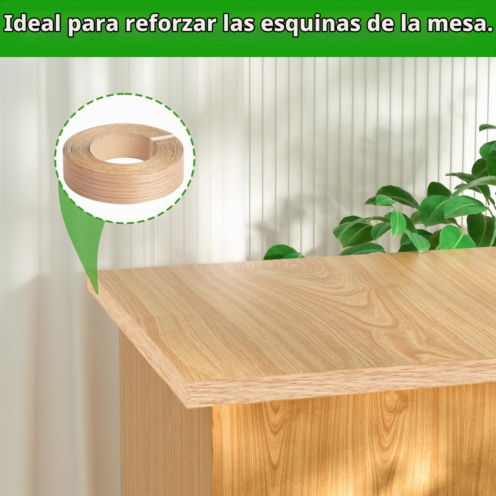 Tira de Canto de Madera Termofusible, Hoja de Restauración de Muebles de Chapa 22 mm x 8 m, Bandas de Borde Termoadhesivas, Chapa de Madera Real, Protección de Bordes