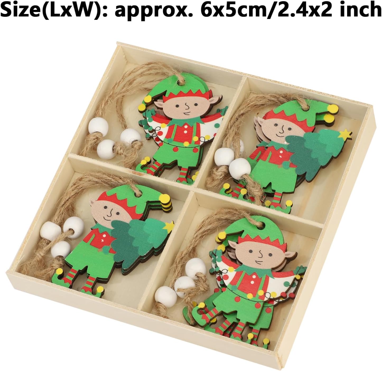 Wooden Christmas Tree Ornaments Xmas Tree Ornaments Hanging Pendant Christmas Tree Decorations Holiday Home Decor Type D One Size