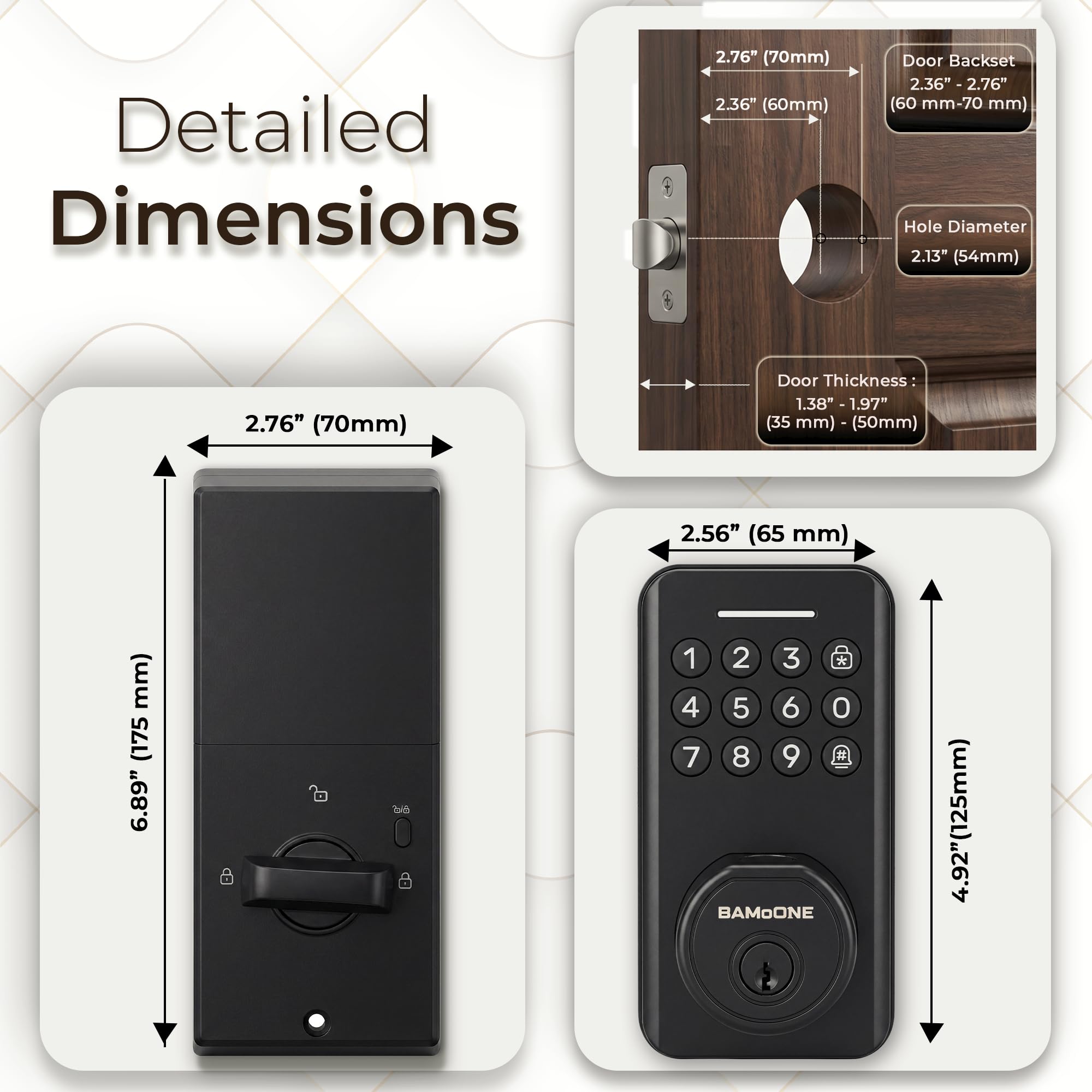 Cerradura inteligente WiFi de huellas dactilares, cerradura de puerta de entrada sin llave con control de aplicación y acceso remoto, puerto de alimentación USB de emergencia, fácil