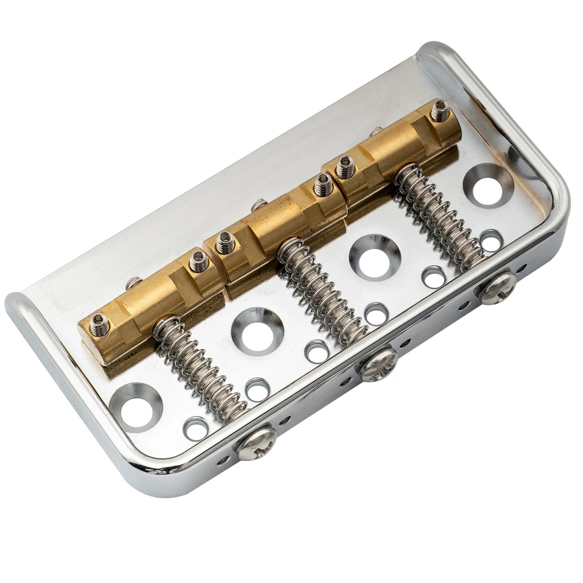 Mostek Gitarowy Aluminiowa Krótka Płyta O Rozstawie Strun 54 Mm Z Mosiężnym Mostkiem Do Gitary Elektrycznej Z 3 Siodłami(Chrome)