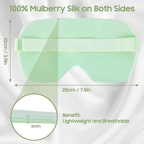Miniatura 3 de Antifaz para dormir 100% seda de morera con correa ajustable, máscara de ojos 3D para mujeres y hombres, máscara de seda para dormir, siesta de