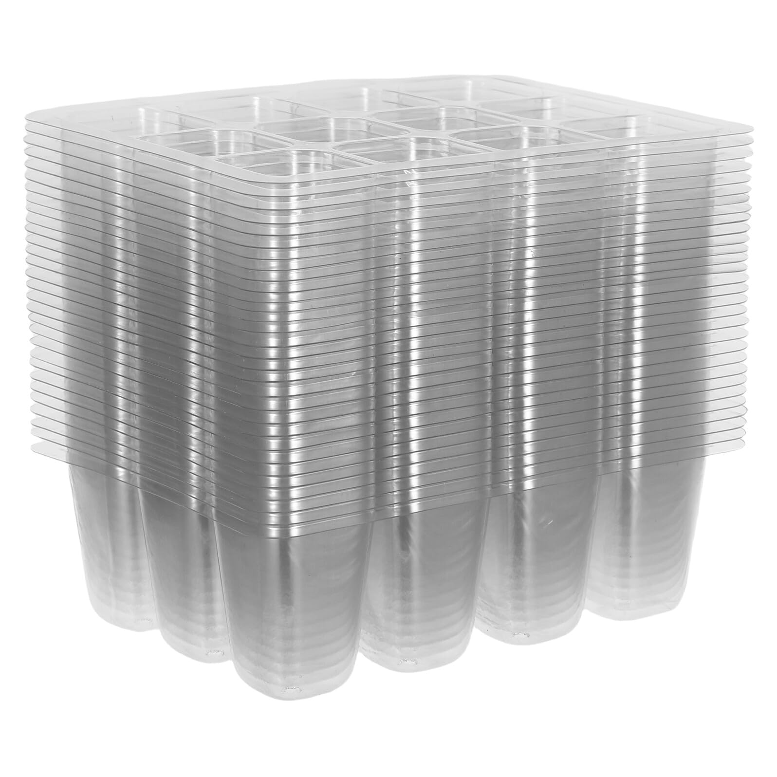 Bandejas de Germinación de Plántulas Transparentes de Plástico 30 Piezas | 12 Celdas con Orificios de Drenaje, Reutilizables, para Jardinería Interior y Plantas Ornamentales