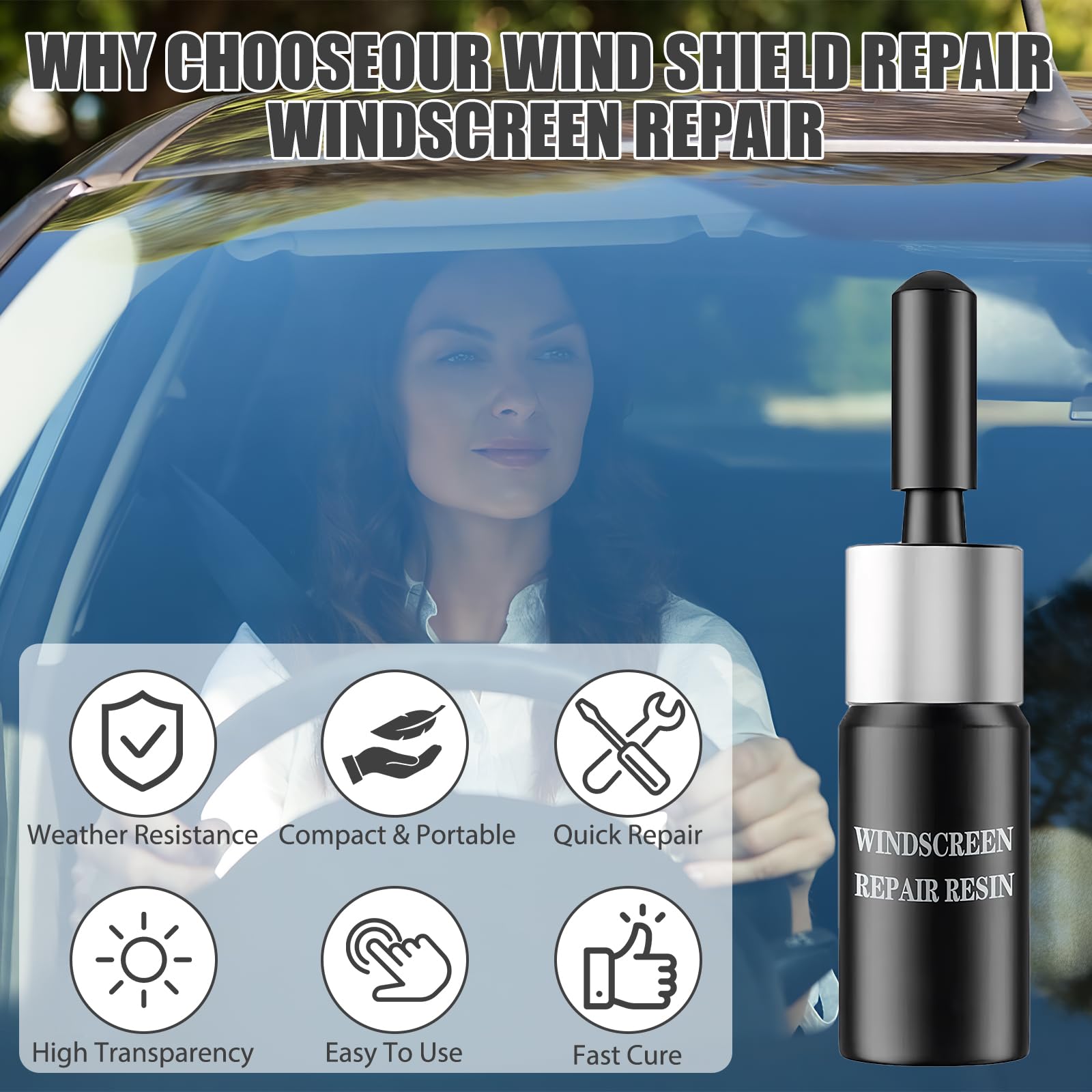 8 Articoli Kit Riparazione Parabrezza Auto Kit Riparazione Vetro Auto Colla Per Vetro Colla Parabrezza Alta Efficacia Lunga Durata Buona Penetrazione Facile Da Usare Ripristina Una Visione Nitida
