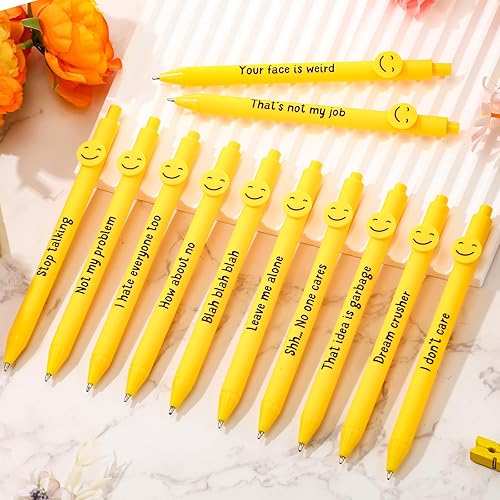 Miniatura 9 de 50 unidades de regalos de agradecimiento a los empleados, bolígrafos inspiradores, citas motivacionales, bolígrafos con cara sonriente, lindo