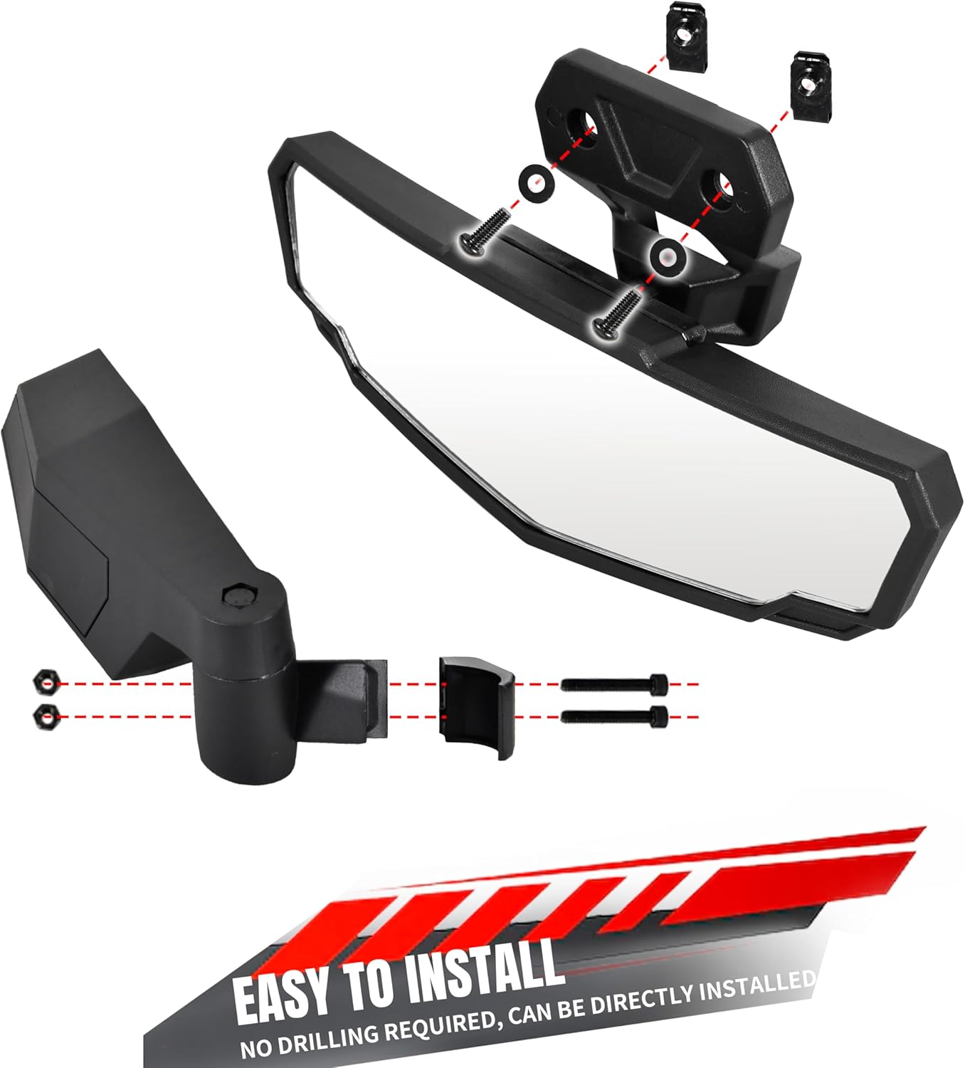 Side Rear View Mirrors Kit for 2024 2025 Polaris RZR XP 1000/ XP 4 1000 Ultimate/Sport/Premium Accessories, Adjustable & Foldable Mirrors Set